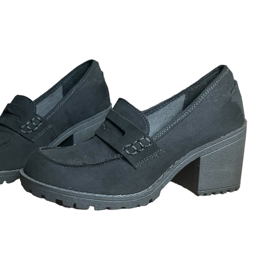 Sun + Stone Maycee Black Lug Sole Loafer Pumps Size 5